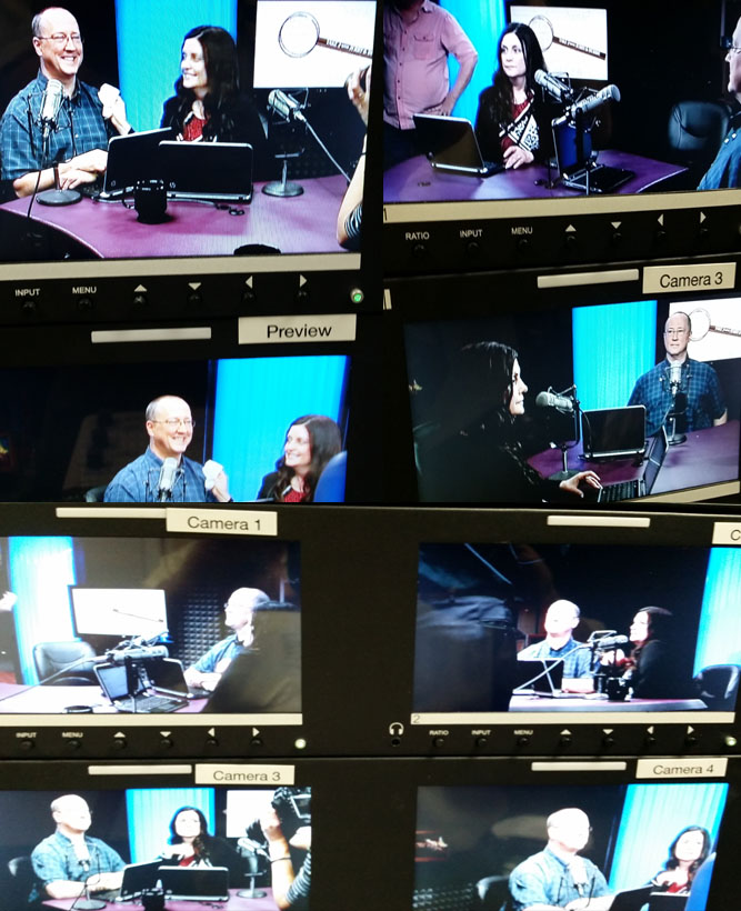 Behind the scenes of taping the Take 2 TV promo. 